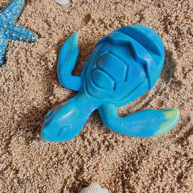 Turtle | Aqua Blue Blend | Recycled Plastic | Hand Crafted Sea Turtle Gift Holder FS