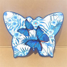 Load image into Gallery viewer, Butterfly Blue Kitchen Trivet | Blue Butterfly Garden Shaped Ceramic Gift