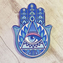 Load image into Gallery viewer, Hamsa Hand Of Protection | Coasters Set Of 4 Gift Set | Evil Eye Gift | Blue Hand