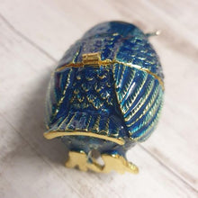 Load image into Gallery viewer, Owl Blue Trinket Jewellery Box | Ornament | Keepsake | Owl Boxed Gift