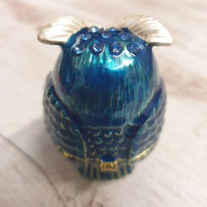 Owl Blue Trinket Jewellery Box | Ornament | Keepsake | Owl Boxed Gift