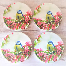 Load image into Gallery viewer, Blue Tit Bird Table Coasters | Set Of 4 Ceramic Boxed Gifts | Blue Tit Bird Giftware