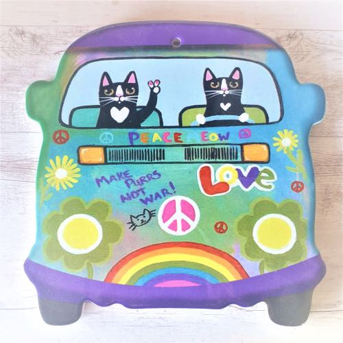 Kombi VW Kitchen Trivet | Peace Meow Cat Lovers Gift | Cat & Kombi Gift