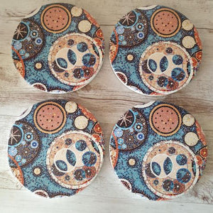 Coral Earth Homeware Coasters | Colourful Set Of 4 Ceramic Table Coaster Set
