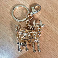 Load image into Gallery viewer, Cow Keyring Keychain | Cute Milking Cow Keyring | Cow Lover Gifts | Gold Cow Bag Chain