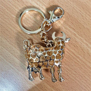 Cow Keyring Keychain | Cute Milking Cow Keyring | Cow Lover Gifts | Gold Cow Bag Chain