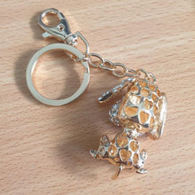 Load image into Gallery viewer, Dog Keychain Gift | Gold Cute Puppy Dog Keyring | Dog Lovers Gift