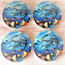 Load image into Gallery viewer, Dolphin Coasters | Colourful Ocean Themed Designed Coasters | Boxed Set Of 4