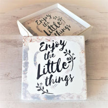 Load image into Gallery viewer, Enjoy The Little Things Coasters | Boxed Gift Set Of 4 | Positive Table Bar Gift
