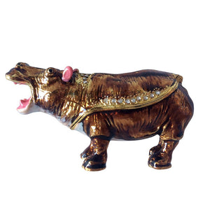 Hippo | Wild Animal Hippo Trinket Box | Jewellery Ornament Keepsake