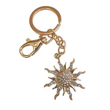 Load image into Gallery viewer, Sun Keychain | Gold &amp; Silver Sun Keyring | Bag Chain Bag Charm Gift