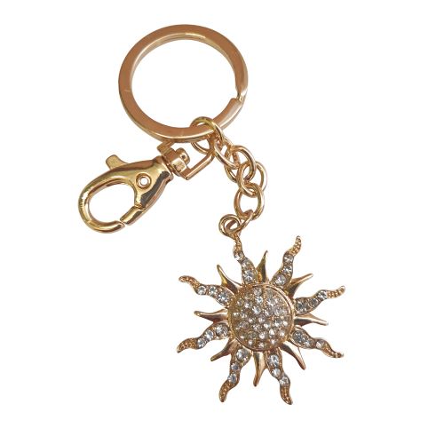Sun Keychain | Gold & Silver Sun Keyring | Bag Chain Bag Charm Gift