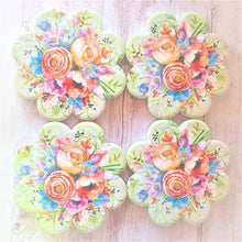 Load image into Gallery viewer, Garden Flower Green Coasters | Flower Ceramic Table Coasters Boxed Gift Set