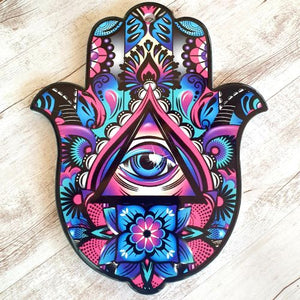 Hamsa Hand Of Protection Trivet | Plate | Hanging Sign | Colourful Ceramic Gift