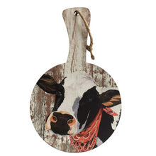 Load image into Gallery viewer, Cow Hanging Wooden Board Paddle Decorative Sign | Farm Animal Kitchen Board