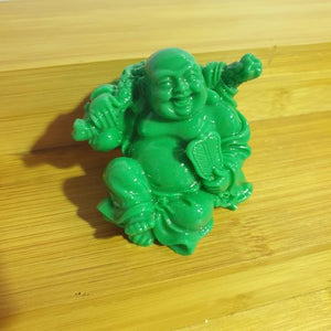 Buddha Statue Set | Jade Green Lucky Buddha Set Of 6 | Wealth Prosperity Health Gifts