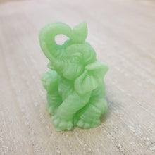 Load image into Gallery viewer, Jade lucky elephant statue set 