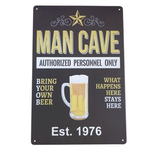 Transform your man cave into the ultimate hangout spot with our Beer Bar Metal Sign. This perfect bar gift for beer lovers adds a touch of personality and style to any space. Made with high-quality metal, this sign is durable and sure to impress. Cheers to the perfect addition to your man cave.  Metal sign | 20 x 30 cm | Col