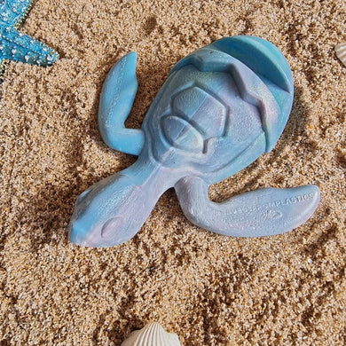 Turtle | Blue Blended Recycled Plastic Turtle Gift | Hand Crafted Sea Holder FS