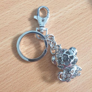 Monkey Keychain Gift | Small Silver Cheeky Rhinestone Monkey Keyring