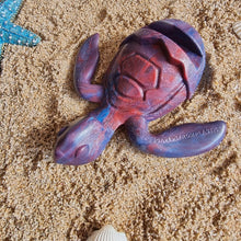 Load image into Gallery viewer, Turtle | Mauve/ Blue Blended Recycled Plastic Gift | Hand Crafted Sea Turtle Holder FS
