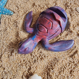 Turtle | Mauve/ Blue Blended Recycled Plastic Gift | Hand Crafted Sea Turtle Holder FS