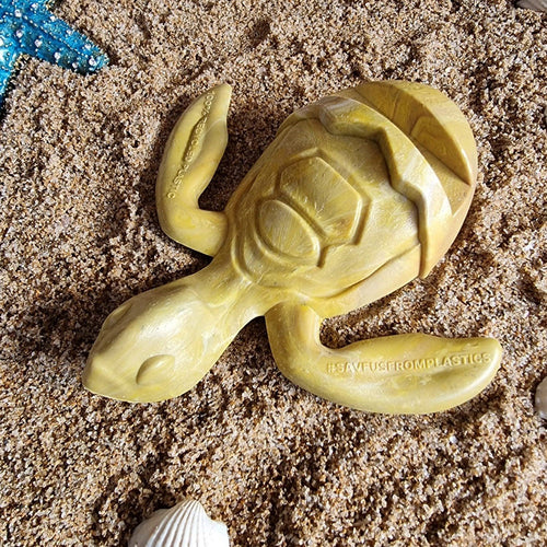 Turtle | Yellow Recycled Plastic Turtle Gift | Hand Crafted Sea Turtle Holder FS
