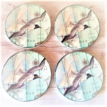 Load image into Gallery viewer, Seagull water bird ocean coaster gift boxed set 