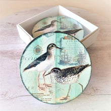 Load image into Gallery viewer, wetland water birds ceramic coaster set of 4 boxed gift