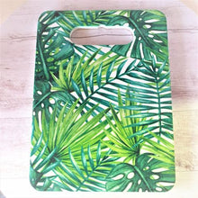 Load image into Gallery viewer, Tropical Palm Coasters &amp; Cheese Board Gift Set | Kitchen Table Coasters | Ceramic Serving Board