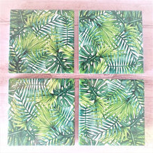 Load image into Gallery viewer, Tropical palm ceramic coasters. Table coasters coffee coasters 