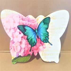 Butterfly Kitchen Trivet | Pink Flower Garden Butterfly Shaped Ceramic Kitchen Trivet Gift