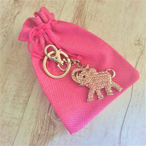 Elephant Keyring | Lucky Pink Elephant Bag Chain | Keychain | Gift Bag Gift