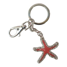 Load image into Gallery viewer, Starfish Keychain| Pink &amp; Silver Keyring | Keychain | Bag Chain | Bag Charm | Ocean Gift