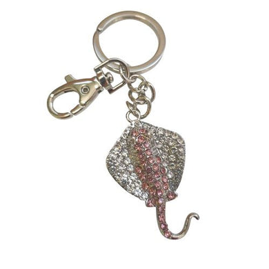 Stingray Keychain Gift | Pink & Silver Keyring | Ocean Lovers Gift Gift