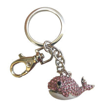 Load image into Gallery viewer, Whale Keychain Gifts | Pink &amp; Silver Cute Whale Keyring | Ocean Animal Gift