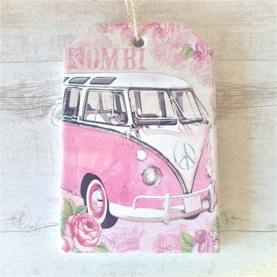 Ceramic Plaque Sign | Kombi Pink VW Gift | Kombi Lover Gift