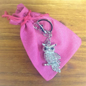 Owl Keyring Gift | Pink Owl Bag Chain Keychain | Owl Lover Gifts | Wise Owl Wisdom