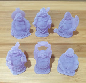 Buddha Ornaments Purple Set Of Six | Abundance - Wealth - Good Health | Feng Shui Gift Set