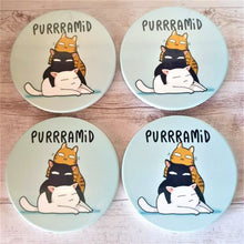 Load image into Gallery viewer, Cat Coasters | Funny Purrramid Cat Lovers Gift | Table Coasters | Gifts For Cat People