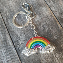 Load image into Gallery viewer, Rainbow Keyring Gift | Colourful Metal Uplifting Rainbow Keychain | Bag Chain