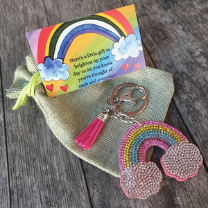 Rainbow Cloth Keychain | Brighten Up Your Day Gift | Keyring - Bag Chain -Happiness Gift