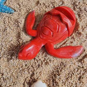 Turtle | Red Recycled Plastic Turtle Gift | Hand Crafted Sea Turtle Holder FS