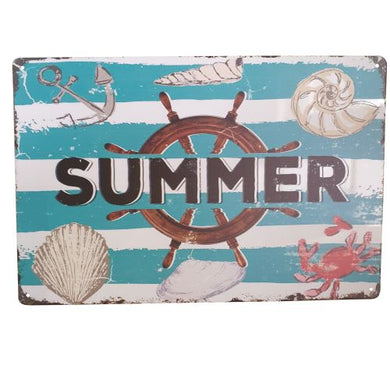 Metal Sign | Beach Summer Ocean Seaside Gift | Colourful Nautical Themed Gift
