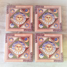 Load image into Gallery viewer, Sun &amp; Moon Ceramic Square Coasters | Set of 4 Boxed Gift Set | Spiritual Gifting