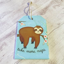 Load image into Gallery viewer, Sloth | Take More Naps Adorable Ceramic Baby Hanging Sign Plaque Room Gift | Blue
