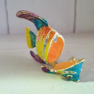 Tropical Angelfish Trinket Jewellery Box | Colourful Keepsake | Ornament