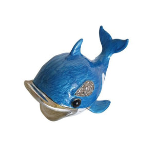 Crafted from high-quality materials, this Blue Whale Trinket Jewellery Keepsake Box serves as a cute and stylish way to store your favorite jewelry and trinkets. Its unique design featuring a charming blue whale is perfect for any ocean lover and makes for a thoughtful gift. Keep your keepsakes safe and organized in this adorable ornament.