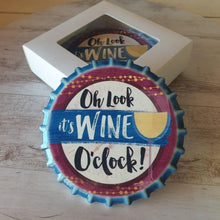 Load image into Gallery viewer, Wine - Oh Look It&#39;s Wine O&#39;clock Funny Bar Coasters - Set of 4 Wine Gifts