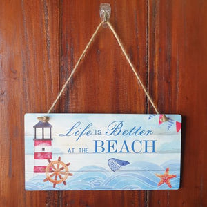 Beach Décor Sign | Life Is Better At The Beach Hang Sign | Nautical Theme Gift
